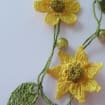 Gelbe Blumen Lange Wickelkette, Perlen Häkelkette, Türkische Oya Spitze Lariat, Häkelschmuck