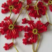 Rote türkische Oya Halskette, Häkelblume Lange Lariat, Floral Perlen Wrap Halskette, Spitze Schmuck