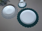 Rundes gehäkeltes Tischset, 3 Größen, Makramee-Polyesterseil, 15-34 cm