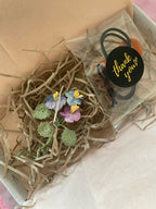 Micro Crochet Pansy Flower Brooch, 14K Gold-Plated Copper Clasp, Floral Pin