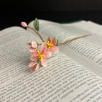Mini Häkelblume Lesezeichen, handgemacht, Blaue Rose, Rosa Rose, Garten Eisenkraut, Pfirsichblüte, 10-15 cm