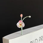 Micro Häkeln Blumen Lesezeichen Set - Kirsche Pfingstrose Tulpe Sakura Orchidee
