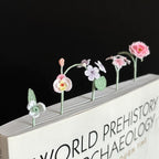 Micro Häkeln Blumen Lesezeichen Set - Kirsche Pfingstrose Tulpe Sakura Orchidee