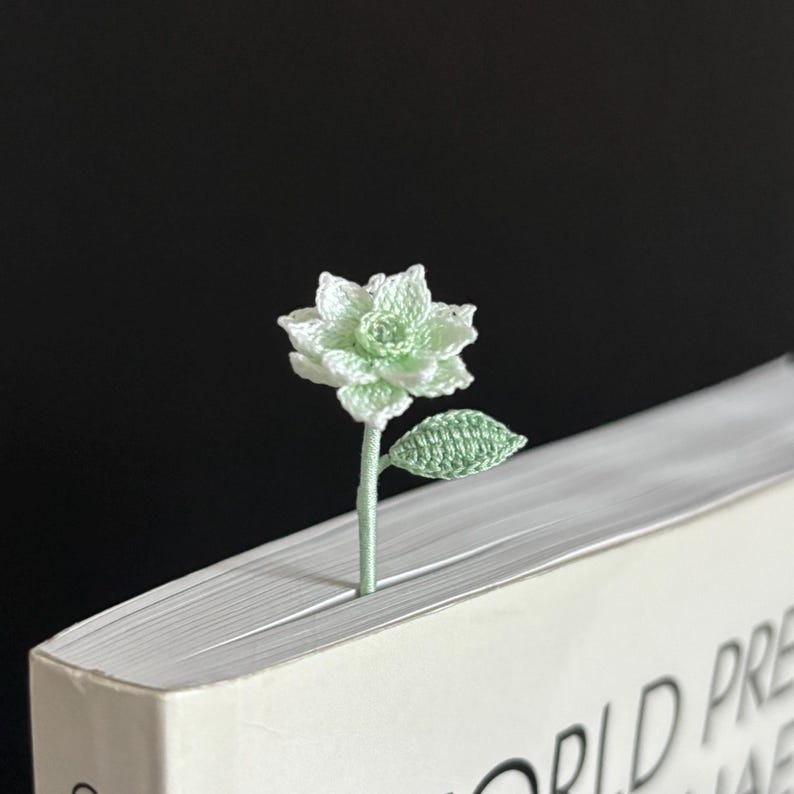 Mikro Häkel Lesezeichen Blume Handgemacht Calla Lilie Anemone Glücksklee Gardenia