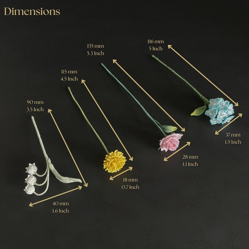 Gehäkeltes Blumen-Lesezeichen Löwenzahn Hortensie Maiglöckchen Handarbeit Lesezeichen Buchliebhaber Geschenk