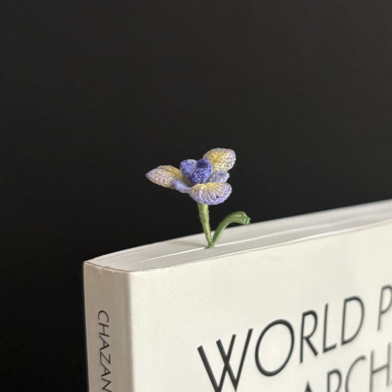 Gehäkeltes Blumen-Lesezeichen Sonnenblume Glockenblume Lilie Iris Handgemacht Lesezeichen für Buchliebhaber