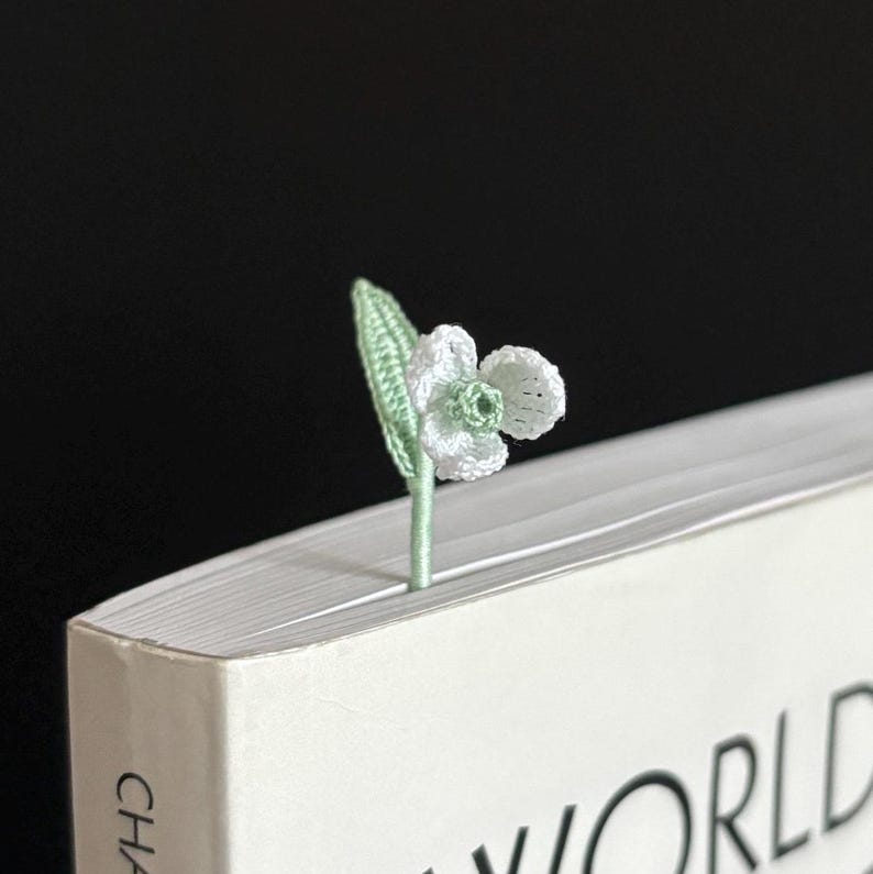 Micro Häkeln Blumen Lesezeichen Set - Kirsche Pfingstrose Tulpe Sakura Orchidee