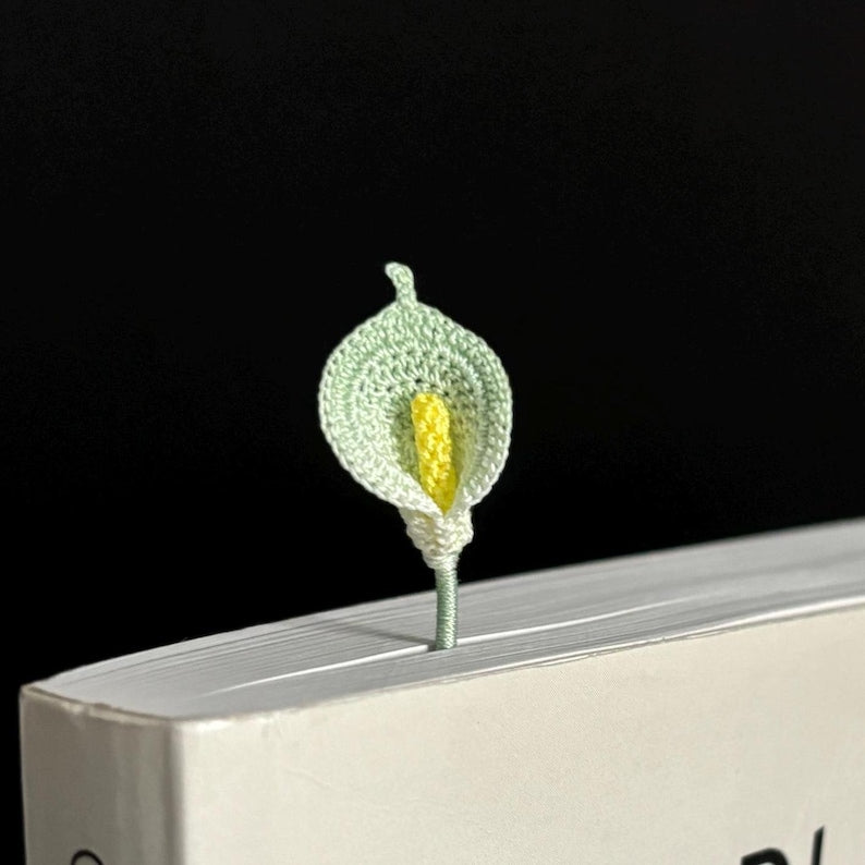 Mikro Häkel Lesezeichen Blume Handgemacht Calla Lilie Anemone Glücksklee Gardenia