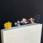 Gehäkeltes Blumen-Lesezeichen Sonnenblume Glockenblume Lilie Iris Handgemacht Lesezeichen für Buchliebhaber