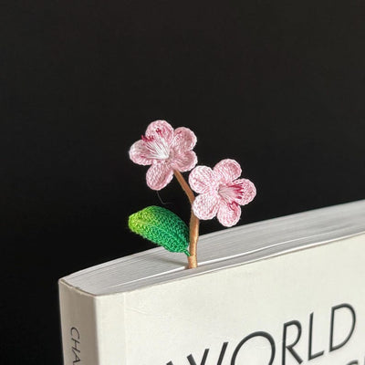 Häkellesezeichen Lilie Pfirsich Kirschblüte Dahlie Mikro Häkeln Frühlingsblumen Floral Handgemacht