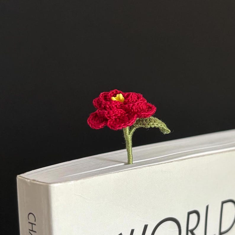 Handgefertigte Häkel Lesezeichen Kamelie Tulpe Sakura Blume Buchliebhaber Geschenk