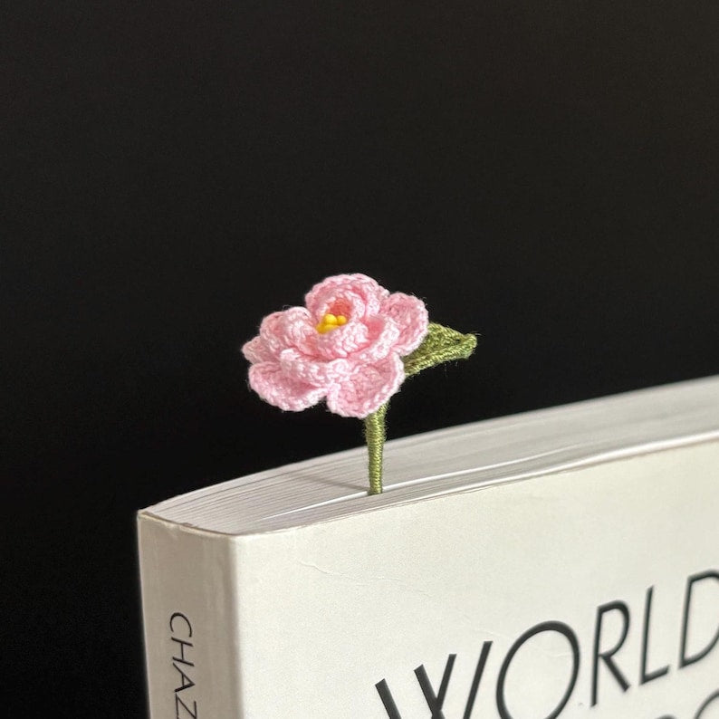 Handgefertigte Häkel Lesezeichen Kamelie Tulpe Sakura Blume Buchliebhaber Geschenk