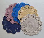 Rundes gehäkeltes Tischset, 31 cm, Makramee-Polyesterseil, verschiedene Farben