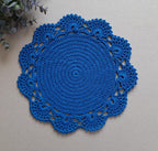 Rundes gehäkeltes Tischset, 31 cm, Makramee-Polyesterseil, verschiedene Farben