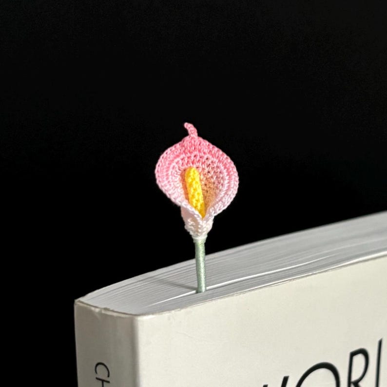 Mikro Häkel Lesezeichen Blume Handgemacht Calla Lilie Anemone Glücksklee Gardenia