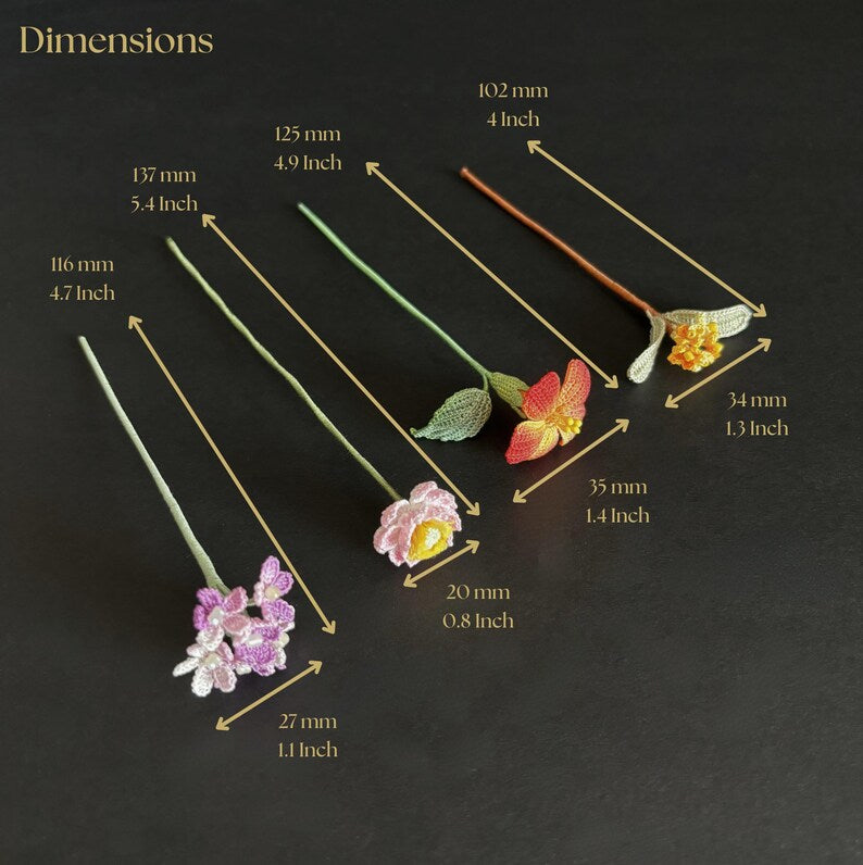 Handgefertigtes Mikro-Häkel-Blumen-Lesezeichen, Rose, Osmanthus, Lotus, bunt, Gartenzubehör