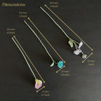 Handgehäkeltes Calla-Lilie-Rose-Primrose-Lesezeichen mit grünem Stiel, 10-15 cm, handgefärbt, boho, Frühlingsvibe