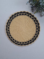 Rundes gehäkeltes Platzdeckchen 30 cm aus Makramee Polyester-Seil, wählbare Farben