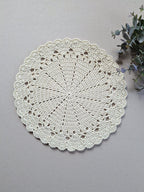 Runde gehäkelte Tischsets, handgemacht, 30-31 cm, Makramee-Polyesterseil, dekorative Bordüren