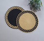 Rundes gehäkeltes Platzdeckchen 30 cm aus Makramee Polyester-Seil, wählbare Farben