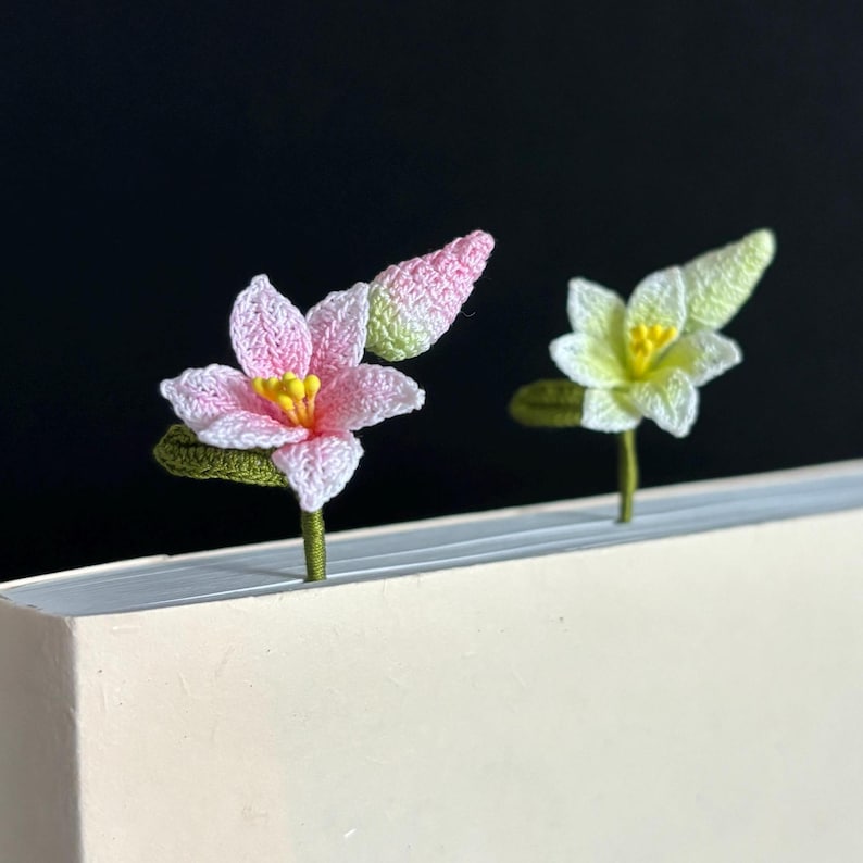 Frühling Themed Häkel Lesezeichen Blume Narzissen Pfirsich Blüte Mohn Blumen Wilde Lilien Lehrer Geschenk