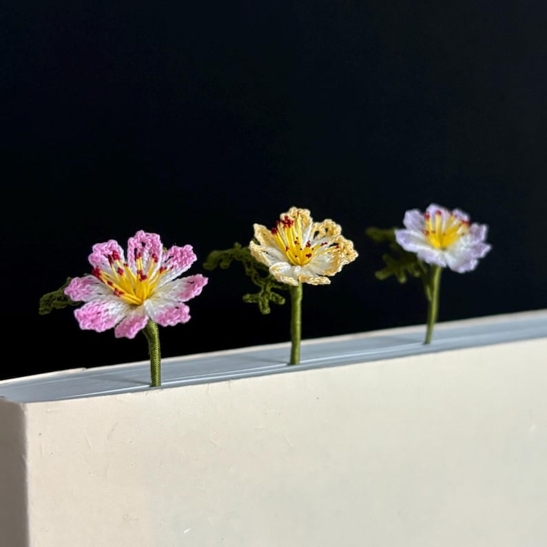 Frühling Themed Häkel Lesezeichen Blume Narzissen Pfirsich Blüte Mohn Blumen Wilde Lilien Lehrer Geschenk