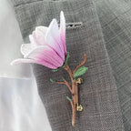 Micro Gehäkelte Magnolie Brosche Handgemacht Blumen Brosche