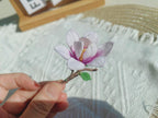 Micro Gehäkelte Magnolie Brosche Handgemacht Blumen Brosche