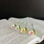 Calla Lilie Lesezeichen Mikro häkeln, handgefertigt, 10-15 cm, Pastell Blumen Lesezeichen