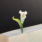 Calla Lilie Lesezeichen Mikro häkeln, handgefertigt, 10-15 cm, Pastell Blumen Lesezeichen