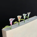 Calla Lilie Lesezeichen Mikro häkeln, handgefertigt, 10-15 cm, Pastell Blumen Lesezeichen