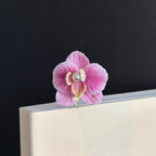 Orchideen Lesezeichen Handgehäkelt Blumen Leseratten Geschenk Bücherwurm