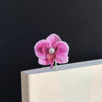 Orchideen Lesezeichen Handgehäkelt Blumen Leseratten Geschenk Bücherwurm