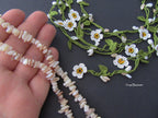 Vergissmeinnicht Micro Häkelschmuck Blume Halskette, Blauquarz Perlen Lariat, Floral lange Wickelkette