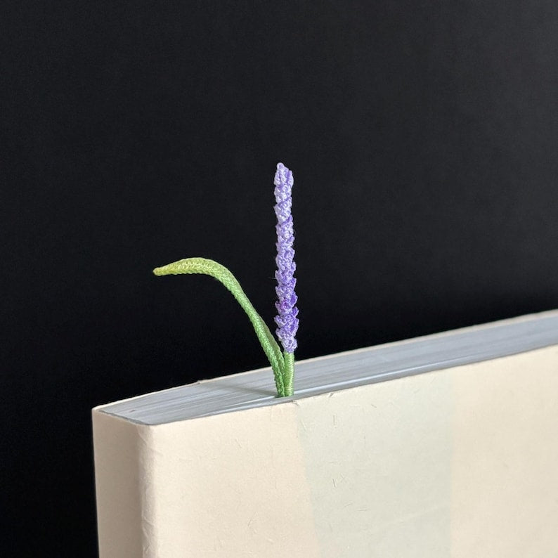 Mikrohäkel Lavendel Lesezeichen Provence Salbei Lila Violett Blumenlesezeichen für Buchliebhaber
