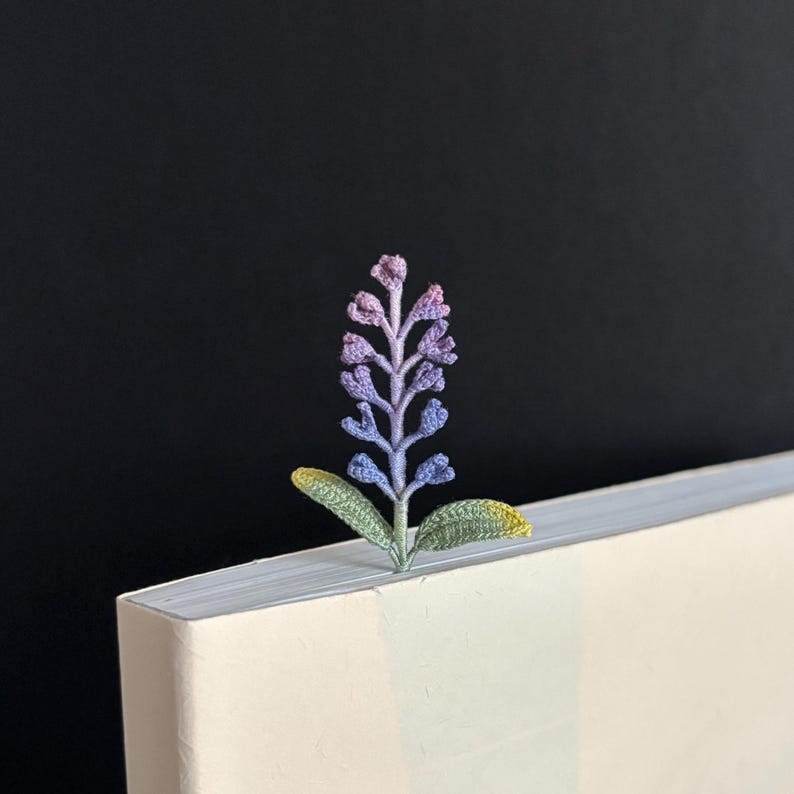 Mikrohäkel Lavendel Lesezeichen Provence Salbei Lila Violett Blumenlesezeichen für Buchliebhaber