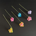 Orchideen Lesezeichen Handgehäkelt Blumen Leseratten Geschenk Bücherwurm