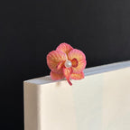 Orchideen Lesezeichen Handgehäkelt Blumen Leseratten Geschenk Bücherwurm