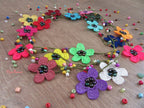 Colorful Boho Friendship Necklace, Crochet Flower Friend Necklace, Beaded Summer Long Wrap Lariat