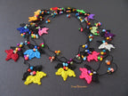 Multicolor Perlen Häkelkette, Bunte Blumen Wrap Halskette, Boho Floral Lange Lariat