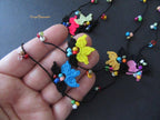 Multicolor Perlen Häkelkette, Bunte Blumen Wrap Halskette, Boho Floral Lange Lariat