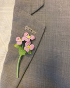 Gehäkelte Stiefmütterchen Brosche Violett Handmade Geburtsblume Februar Hochzeitsschmuck