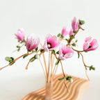 Mikro Häkeln Lesezeichen Rosa Magnolie Pastell Floral Handgemacht Lese Accessoire