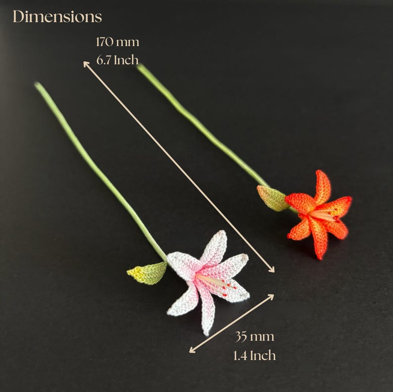 Gehäkeltes Lilien-Lesezeichen Handgemacht Pastell Frühlingsblume Gartenlesen Buch-Accessoire