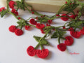 Kirsche Häkelkette, Lange Frucht Sommer Lariat, Türkische Oya-Spitze, Frucht-Halskette