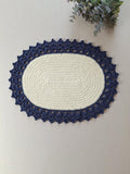 Ovale gehäkelte Tischsets, handgemachte Tischmatte, Makramee Polyester, 30x40 cm