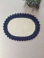 Ovale gehäkelte Tischsets, handgemachte Tischmatte, Makramee Polyester, 30x40 cm