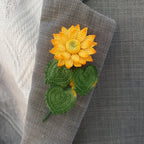 Gehäkelte Sonnenblumen Brosche Handgemachte Anstecknadel Blumenform Hochzeit Trauer Schmuck