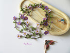 Vergissmeinnicht Micro Häkelschmuck Blume Halskette, Blauquarz Perlen Lariat, Floral lange Wickelkette