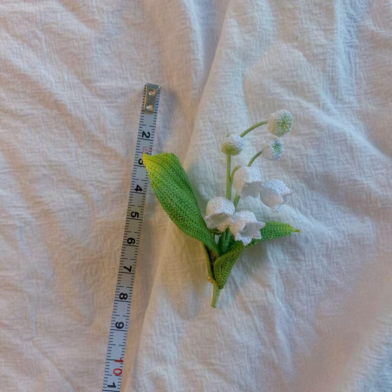 Maiglöckchen Brosche Gehäkelt Anstecknadel Hochzeitsschmuck Geburtsblume Mai